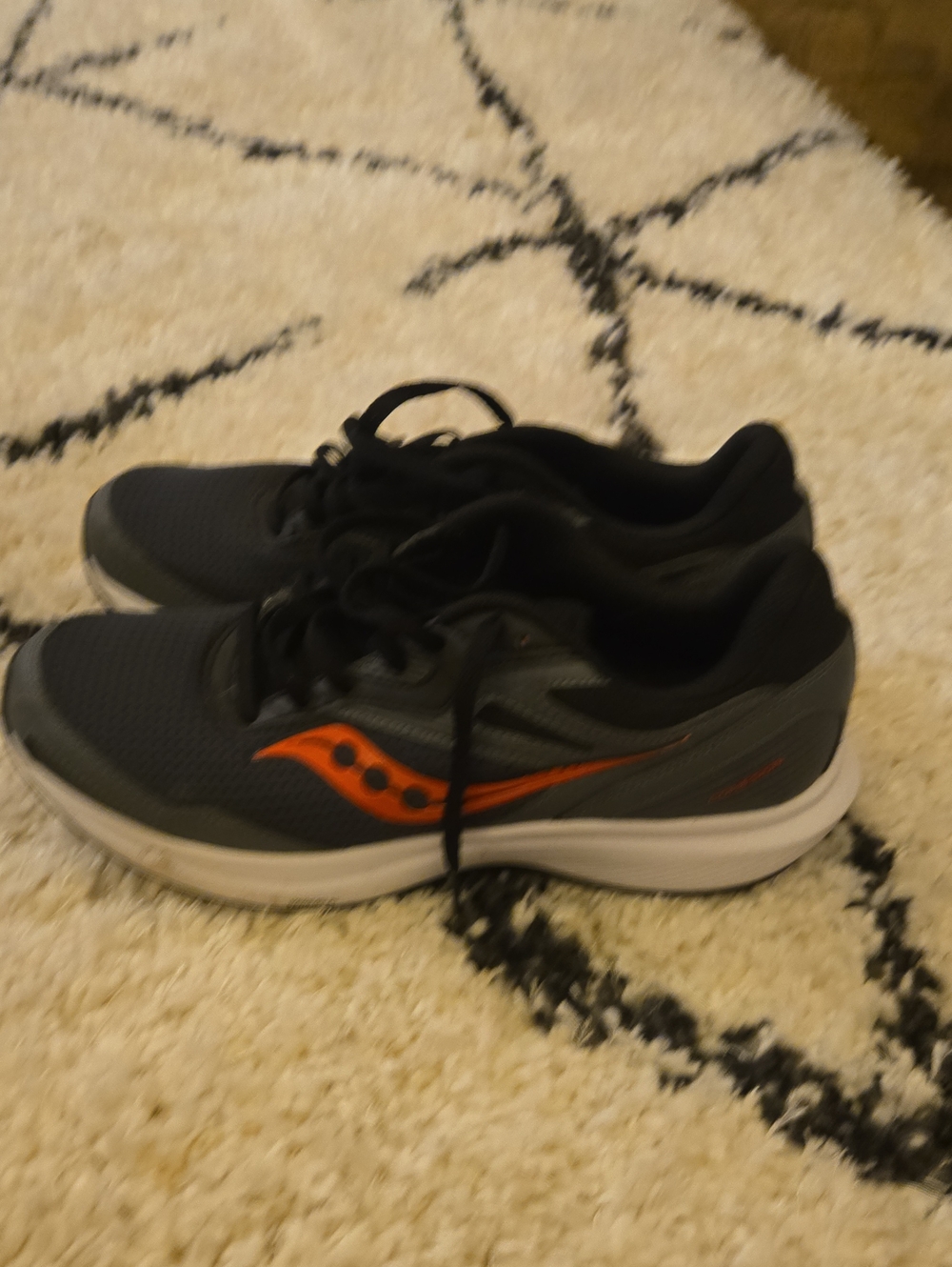 Saucony Men's Athletic Running Shoes - Gray with Orange Logo